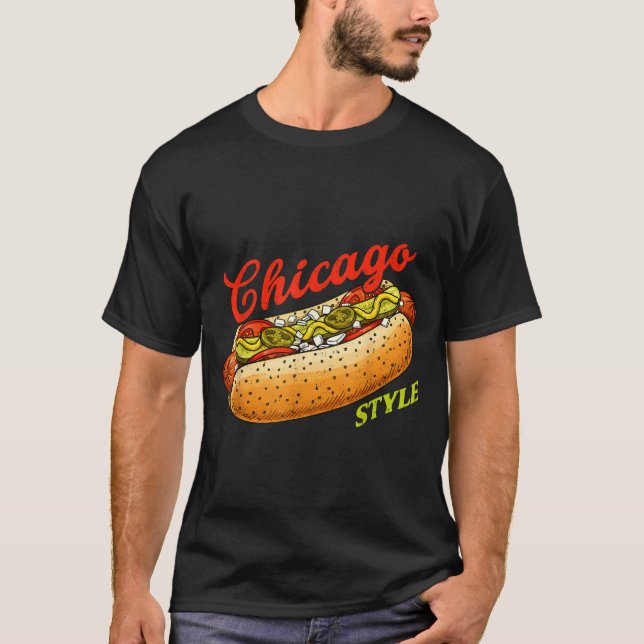 Retro Chicago Hot Dog Hotdog Tourist Summer Souven T-Shirt (Vorderseite)