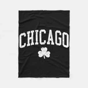 Retro Chicago Il St. Patricks Day Glücksklee-Souve Fleecedecke