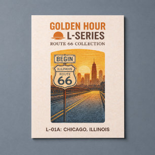 Retro Chicago Illinois Route 66 Startpunkt Wahrzei Feiertagspostkarte
