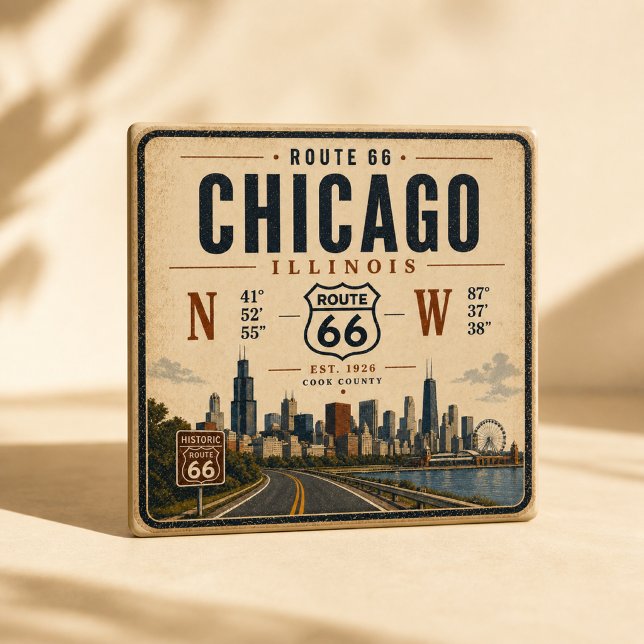 Retro-Chicago-Route-66-Kühlschrankmagnet Magnet (Von Creator hochgeladen)