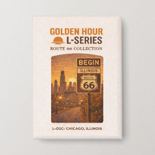 Retro-Chicago Route 66 Start Landmark-Kunst Button