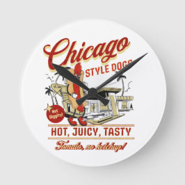Retro Chicago Style Hot Dog Wall Clock Runde Wanduhr