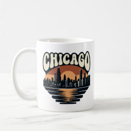 Retro Chicago Sunset Mug | Willis Tower Art Kaffeetasse