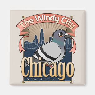 Retro Chicago-Taube Magnet