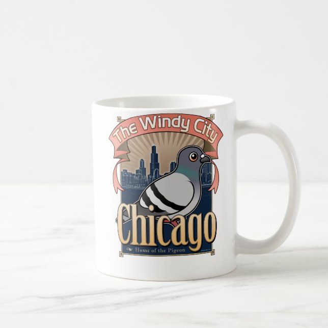 Retro Chicago-Taube Tasse (Rechts)