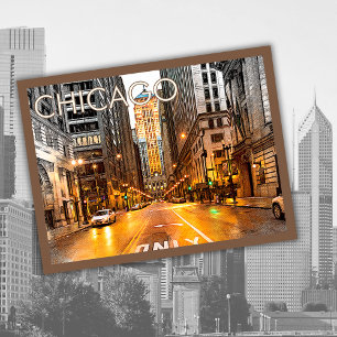 Retro Chicago USA Amerika Illinois Reise Feiertagspostkarte