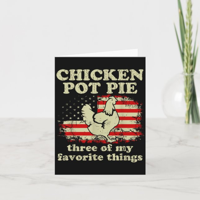 Retro Chicken T E Three Of My Favorite Things Funn Karte (Vorderseite)
