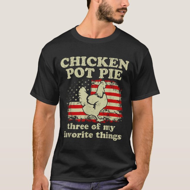 Retro Chicken T E Three Of My Favorite Things Funn T-Shirt (Vorderseite)