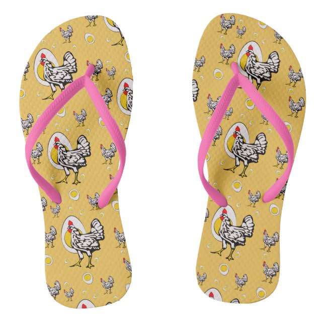 Retro Chickens Flip Flops (Fußbett)