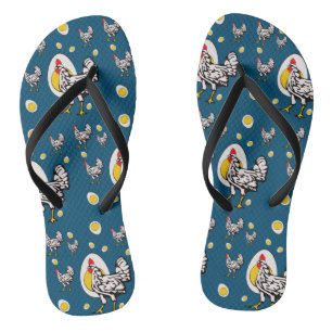 Retro Chickens Flip Flops