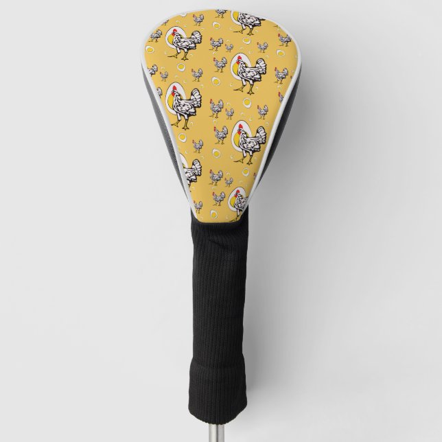 Retro Chickens Golf Headcover (Vorderseite)