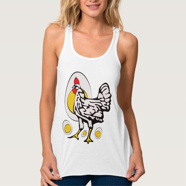 Retro Chickens Tank Top (Vorderseite)