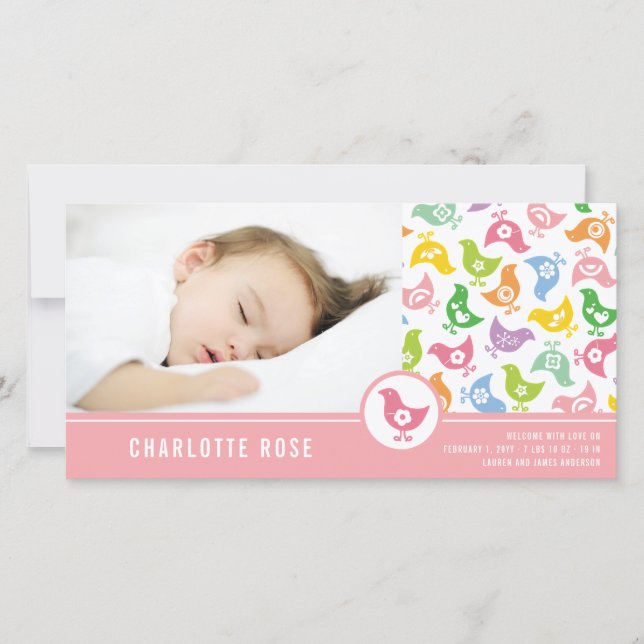 Retro Chicks Girl Geburtshilfekarte Ankündigung (Vorderseite)