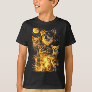 Retro-Chihuahua heult zum Mond Meme 90er Animation T-Shirt