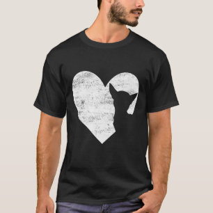 Retro Chihuahua Hund Herz Valentinstag Hunde Liebe T-Shirt