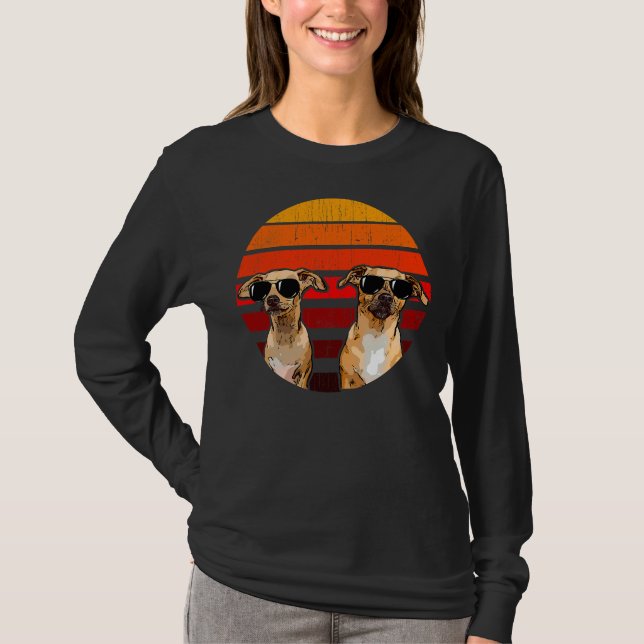 Retro Chihuahua mit Sonnenbrille Hund T-Shirt (Vorderseite)