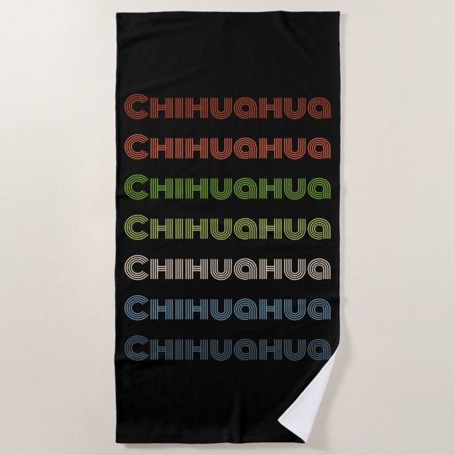 Retro Chihuahua Pattern Strandtuch (Vorderseite)