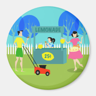 Retro Children's Lemonade Stand Magnet