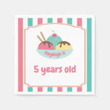 Retro Children's Pink Aquamarin Ice Cream Party
