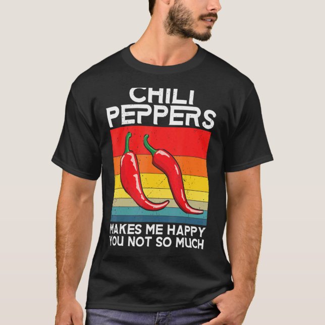 Retro Chili Paprikaschoten Red Hot Spicy Pepper Ea T-Shirt (Vorderseite)