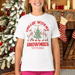 Retro Chillen Mit Meinen Schneefreunden Weihnachte T-Shirt