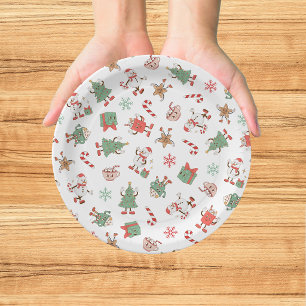 Retro Chillen Mit Meinen Schneemützen Weihnachten Pappteller