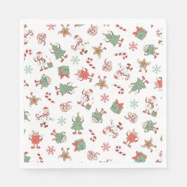 Retro Chillin' mit meinen Schneemassen Weihnachten Serviette