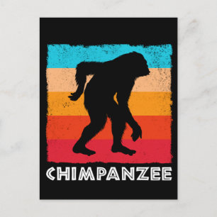 Retro Chimpanzee Gorilla Monkey Postkarte