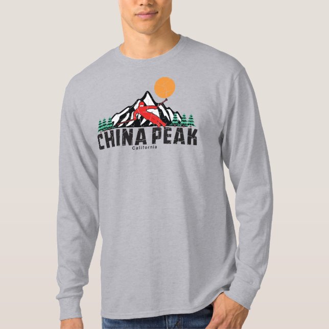 Retro China Peak Ski T-Shirt (Vorderseite)