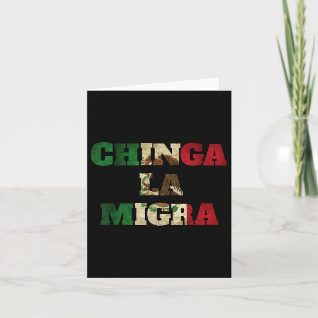 Retro Chinga La Migra Mexico Flag Banderi Ice Immo Karte (Vorderseite)