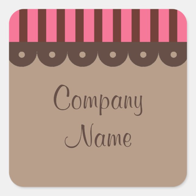 Retro Chocolate Business Stickers (Vorderseite)