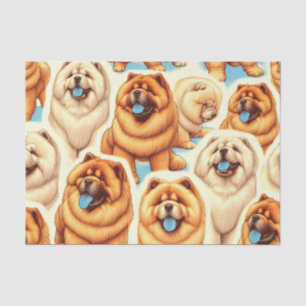 Retro Chow-Chow Nahtloses Muster Seidenpapier