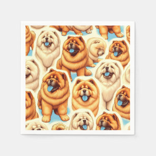 Retro Chow-Chow Nahtloses Muster Serviette