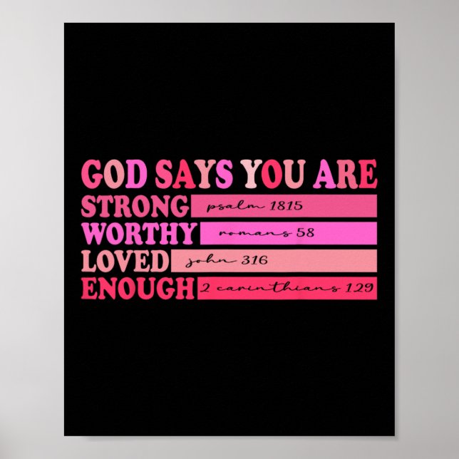 Retro Christian Bible Verse Valentines Day God Say Poster (Vorne)