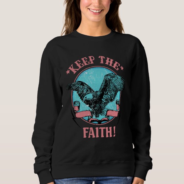 Retro Christian Eagle Keep The Faith Bible Verse R Sweatshirt (Vorderseite)