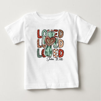 Retro Christlich Cross liebte John 3:16 Baby T-shirt