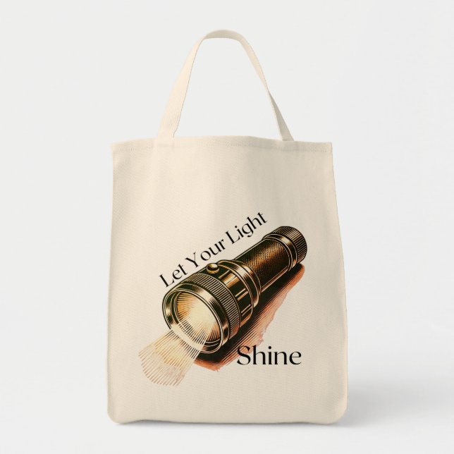 Retro Christlich Tote Bag "Lass dein Lichtschacht" Tragetasche (Vorne)