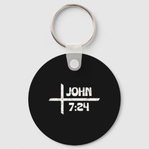 Retro Christlich Und Tätowiert John 724 - Vorne Un Schlüsselanhänger