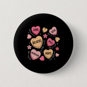 Retro-Christliche Valentins-Schokoladen-Herz-Jesus Button