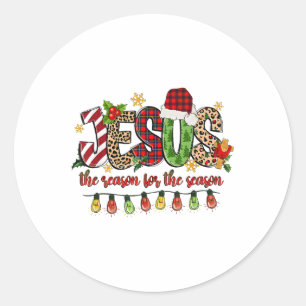 Retro Christliche Weihnachten ist der Grund für di Runder Aufkleber