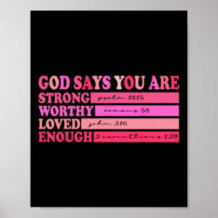 Retro christlicher Bibelvers Valentinstag Gott sag Poster