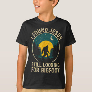 Retro christlicher Bigfoot-Gläubiger lustiger Glau T-Shirt