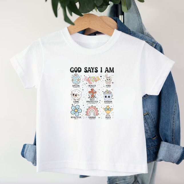 Retro Christlicher Gott sagt, ich sei Ostern Kleinkind T-shirt (Von Creator hochgeladen)