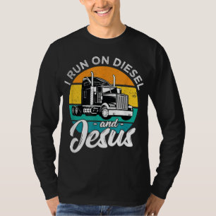 Retro-Christlicher LKW-Fahrer, den ich mit Diesel  T-Shirt