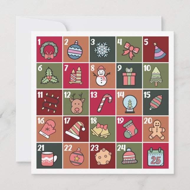 RETRO CHRISTMAS ADVENT 2023 FERIENKARTE (Vorderseite)
