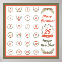 RETRO CHRISTMAS ADVENT CALENDAR 2023 POSTER