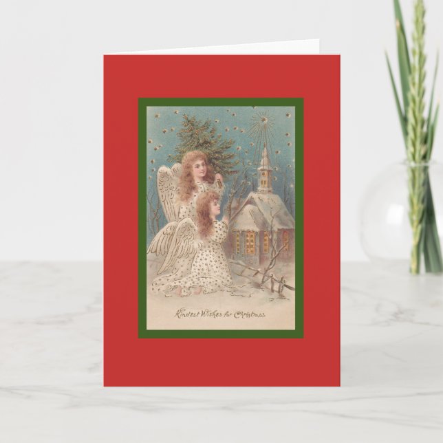 RETRO CHRISTMAS ANGEL CUSTOM Card Karte (Vorderseite)