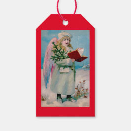 RETRO CHRISTMAS ANGEL IN SCHNEE-Geschenk-Tag Geschenkanhänger