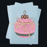 Retro Christmas Bauble Pink Blue Preppy Holiday Geschenkpapier Set<br><div class="desc">Retro Christmas Bauble - Feierliche Dekorationen - Weihnachtsbaumkunst - Rosa und Blau.</div>