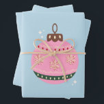 Retro Christmas Bauble Pink Blue Preppy Holiday Geschenkpapier Set<br><div class="desc">Retro Christmas Bauble - Feierliche Dekorationen - Weihnachtsbaumkunst - Rosa und Blau.</div>